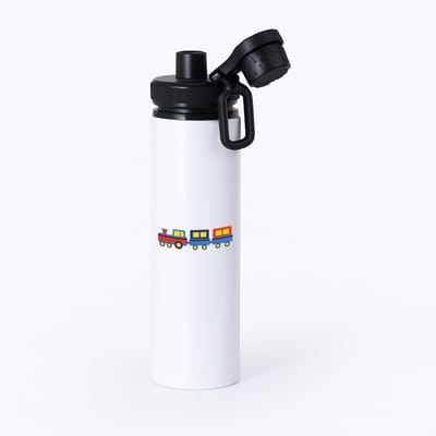 Hacebo® - Trein waterfles met draaidop zwart - Treinmachinist - trein liefhebbers - machinist - voertuig - water fles - 850ML