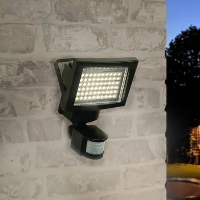 Solar buitenlamp floodlight 'Secur II' - Met bewegingssensor - 600 lumen - Helder wit licht (4000K) - IP44 - Schijnwerper met los paneel - Op zonne-energie