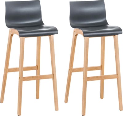 CLP Hover Set van 2 barkrukken - Kunststof grijs