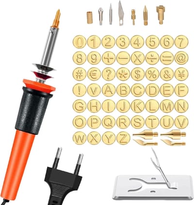 Houtbrandgereedschap Set - Graveer Tool - Hout Decoratie - 65 Delig Alfabet - 30W Vermogen - Unisex