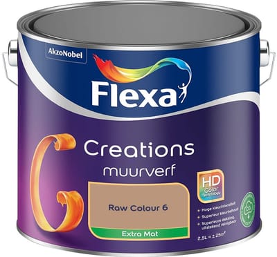Flexa - Creations Muurverf Extra Mat - Raw Colour 6 - Mengverf - 2,5 L