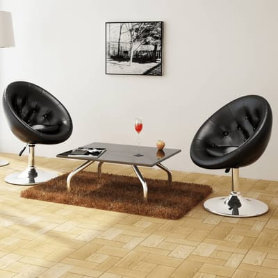 vidaXL - Barstoelen - 2 - st - kunstleer - zwart