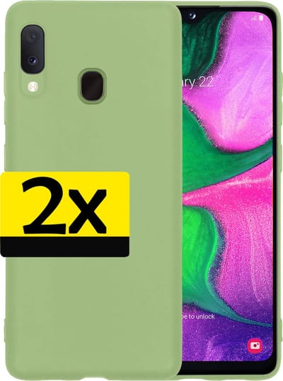Hoesje - 2 Stuks - Geschikt voor Samsung Galaxy A20e - Sterk & Shockproof - Case Siliconen - Back Cover - Telefoon Hoes - Telefoonhoesjes - Groen