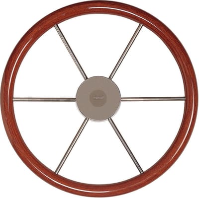 VETUS KW38 RVS Stuurwiel met mahoniehouten Hoepel Ø 38 cm