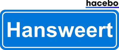 Hacebo - Plaatsnaam Sticker - 29x10 CM - Hansweert sticker - Verkeersborden sticker - grappige cadeaus - Hansweert