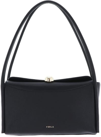FURLA Leren schoudertas Nicole Boston Bag Nero zwart