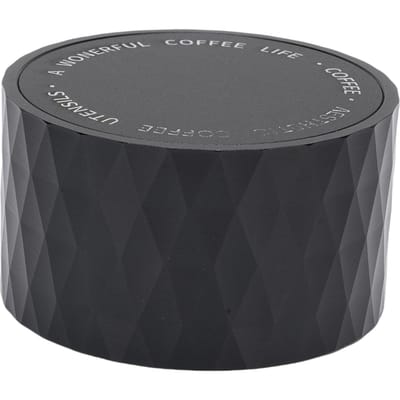 Distributeur de Café en Acier Inoxydable Outil de Distribution à Profondeur Réglable Distributeur de Café à Gravité Niveleur pour la Maison Black 53MM
