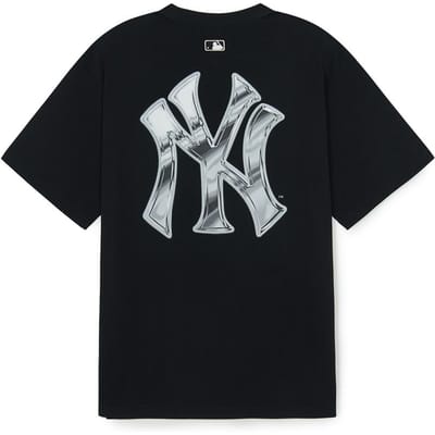 T-shirt Manches Courtes Col Rond Simple Polyvalent Mode Graffiti Impression Dos Logo Large Série Basique New York Yankees MLB 3ATSB6353-50BKS M gray