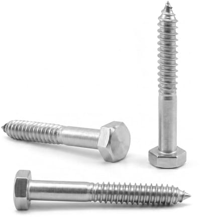 Houtschroef Zeskantkop - Metaalschroef Constructie - Houtverbindingen Maken - Roestvrij Staal A2 - 10x110 mm 50 Stuks - Zilver