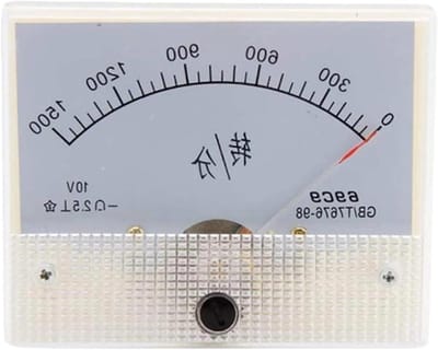 Analoge Voltmeter - Ampèremeter Meter - Stroom Meten - Doorzichtige Behuizing - 80x64mm - Wit