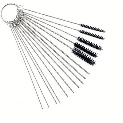 Jeu de brosses nettoyantes pour carburateur de moto, Brosse de nettoyage pour accessoires de carburateur, Nettoyage de la saleté de carbone, Aiguille de nettoyage par pulvérisation, Brosse d'outil de nettoyage de voiture, W