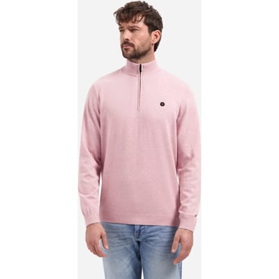 No Excess Half Zip Pullover Melange Light Mauve  XL
