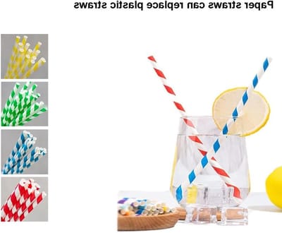 500 Stuks Feestelijke Papieren Rietjes Set in 4 Kleuren voor Dranken