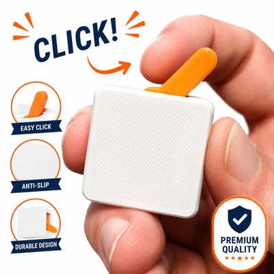 Fidget Speeltje – Fidget Switch – Klik Schakelaar – Anti Stress Speelgoed – Sensorisch Fidget Toy – ADHD Speelgoed – Bureau Gadget – Stressverlichter voor Kinderen en Volwassenen – Pocketformaat – Wit/Oranje