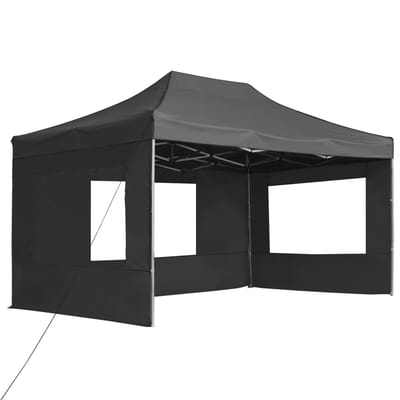vidaXL - Partytent - inklapbaar - met - wanden - 4,5x3 - m - aluminium - antraciet