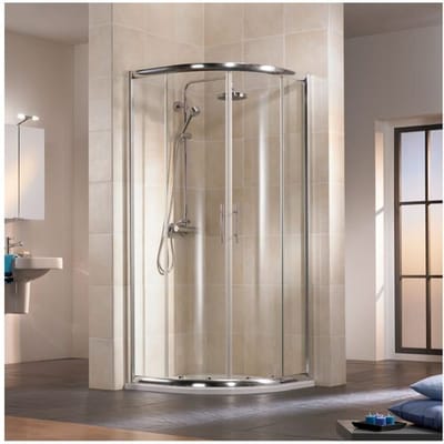 HSK Favorit sliding door round shower 80 x 90 cm, radius 55 cm