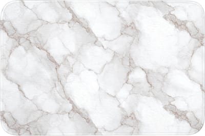 Badmat 90x60 cm - Antislip - Wit - Marmer - Bruin - Badmatten voor badkamer - Badkamermat - Douchemat - Badkamer mat