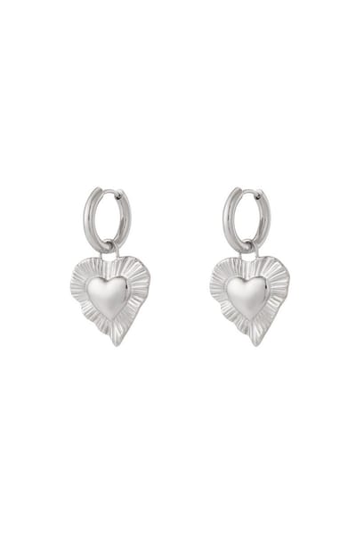 Bijoutheek Oorhangers Stralend Hart Chunky Zilver
