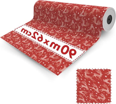 Inpakpapier Rol - Kerstpapier Cadeaupapier - Feestelijke Versiering - Gerecycled Materiaal - 62 x 90 m - Rood