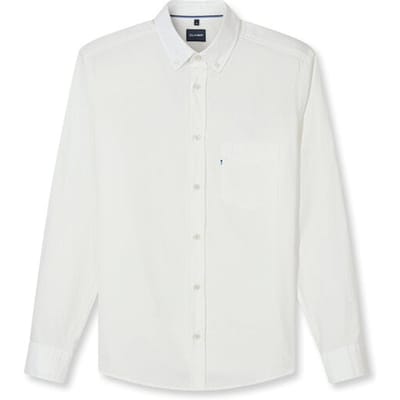 OLYMP Casual Overhemd, Regular Fit, Button-down, Wit