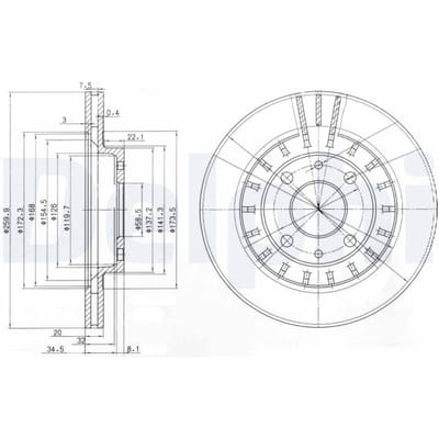 Remschijf DELPHI BG3806