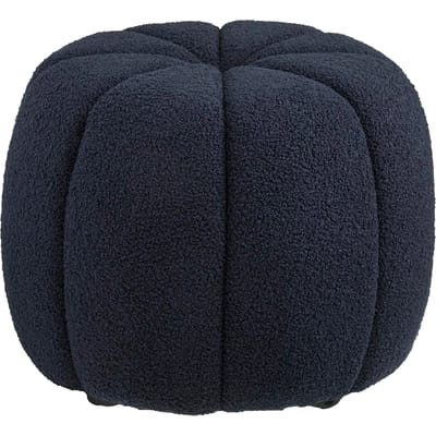 House Nordic Poef Paisley - Navy Stof - Ø48x38cm