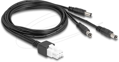 Delock Cable Mini-Fit 4.2 mm 6 pin male to 3 x DC 5.5 x 2.5 mm male black