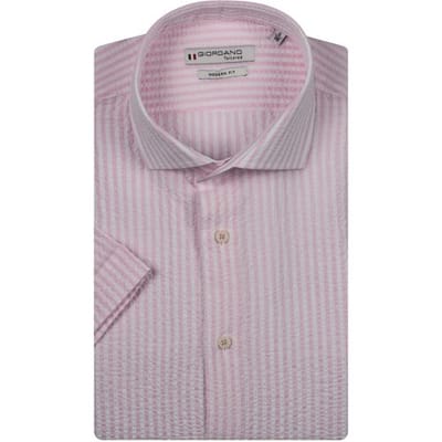 Giordano Overhemd Front Cutaway Seersucker Stripe Roze / male