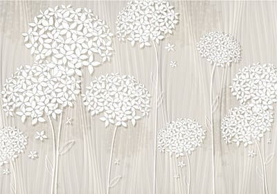 Fotobehangkoning - Behang - Vliesbehang - Fotobehang - Creamy Daintiness - Bloemen - 300 x 210 cm