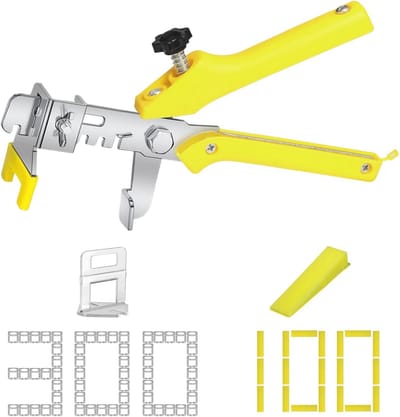 Nivelleringssysteem voor Tegels - 300 Treklussen, 100 Wiggen en Tang voor Perfecte Tegelplaatsing