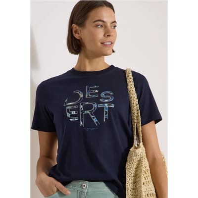 Shirt met ronde hals en opdruk aan de voorkant