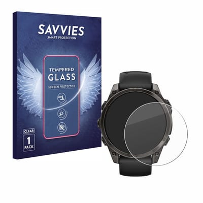 Savvies - Glas Screenprotector voor Garmin Fenix 8 / 8 Pro / 9 / 9 Pro (47 mm) - Gehard Beschermglas 9H