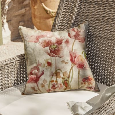 LOBERON Kussenhoes Garavine linnen/rood
