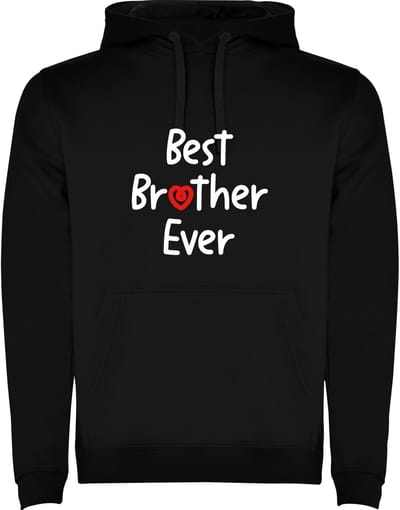 Zwarte hoodie De allerbeste Broer met hartje - Best Brother Ever Maat M