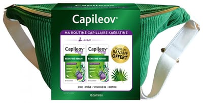 Nutreov Capileov Haar & Nagels Keratine Repair 2 x 30 Capsules + 1 Banaan Cadeau