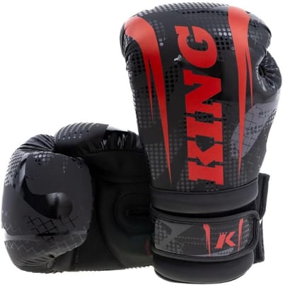 Bokshandschoenen - Vechthandschoenen Kickboksen - Training Sparren - Verstevigde Duim - 30x18cm - Zwart Rood