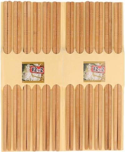 24x stuks luxe Sushi eetstokjes donker bamboe hout - Aziatisch eten accessoires