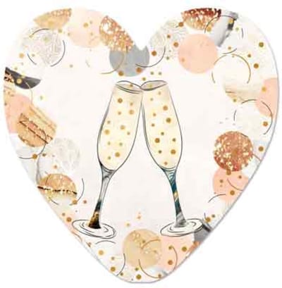 Wenskaart - proost- gefeliciteerd - felicitatie - blanco - huwelijk - verjaardag - pensioen - moederdag - kaart met standaard - hart van goud - Artige
