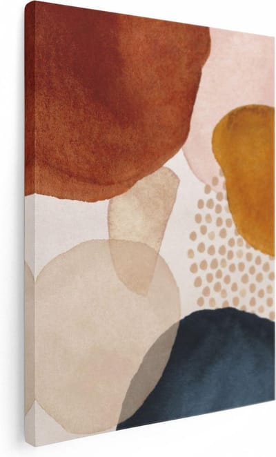 Artaza Canvas Schilderij Abstract Beige - 30x40 cm - Klein - Wanddecoratie Modern - Muurdecoratie Woonkamer - Kamer Accessoires Geometrisch