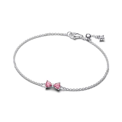 Pandora 594234C01-18 - Zilver gerhodineerd - Roze strik - Armband-18 cm