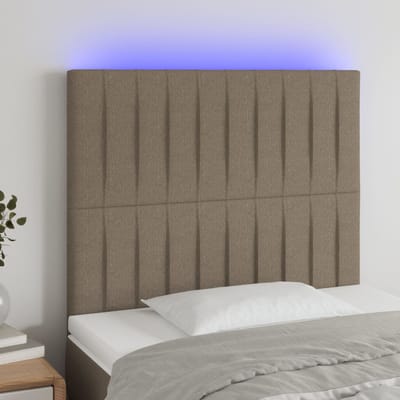 vidaXL - Hoofdbord - LED - 80x5x118/128 - cm - stof - taupe