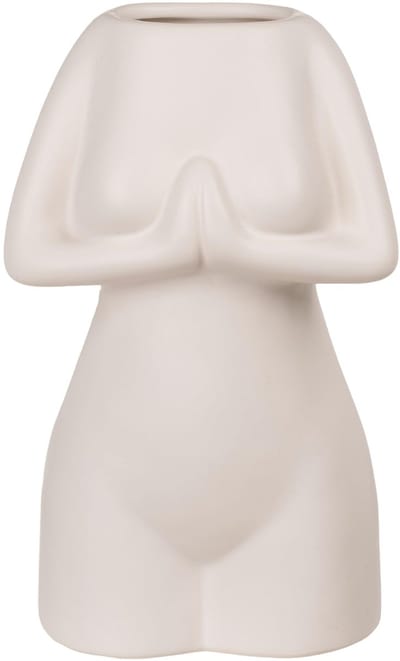 Dailygoods- Mini Vaas 18 cm - Keramiek - Vrouwelijk Lichaam - Elegante Woondecoratie - Stijlvol Decoratief Object - Neutrale Kleur - Decoratieve Vaas