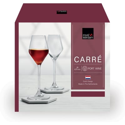 Royal Leerdam - Carré - Port Sherryglazen - Set van 6 - 14 cl - Glazen