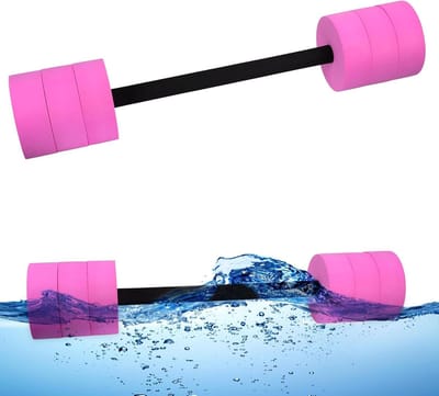 Water dumbbells voor aquatraining - EVA schuim dumbbells met 6 gewichten voor fitness in het zwembad, geschikt voor mannen en vrouwen, roze kleur