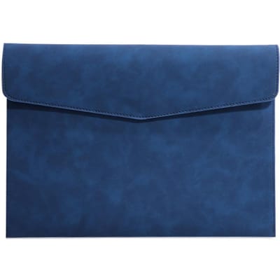 A4 leren map, eenvoudige grote capaciteit, documententas, modieuze aktetas, gegevens, contract, rekening, map, kantoor, papierorganizer blauw