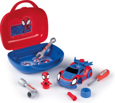Smoby - Spidey Gereedschapskoffer - Spiderman - auto - doe het zelf rollenspeelgoed