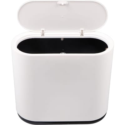 Plastic Prullenbak met Drukdeksel Grote Witte Afvalcontainer Bak voor Badkamer Slaapkamer Keuken Kantoor black