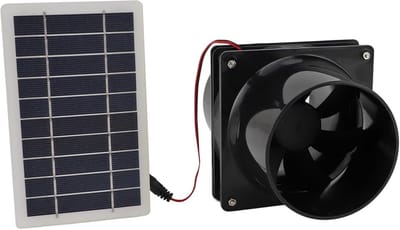Zonnepaneel Ventilator - Lucht Circulatie - Ruimte Koelen - Energiezuinig - 10 Watt - Zwart