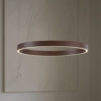 Lucande - Hanglampen- met dimmer - CCT - 1licht - Metaal, siliconen - H: 4.5 cm - koffiebruin, wit - Inclusief lichtbron