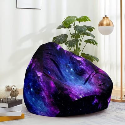 Zitzak Stoel - Zitzakhoes Opbergzak - Ontspannen Zitten - Zelf Vullen - 80 x 90 cm - Paars
